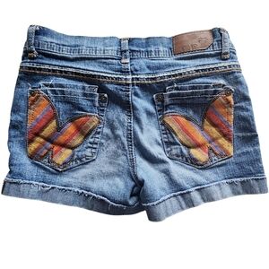 3/$25 Yaso Girl's Denim Shorts with Embroidered Butterfly Design - 12